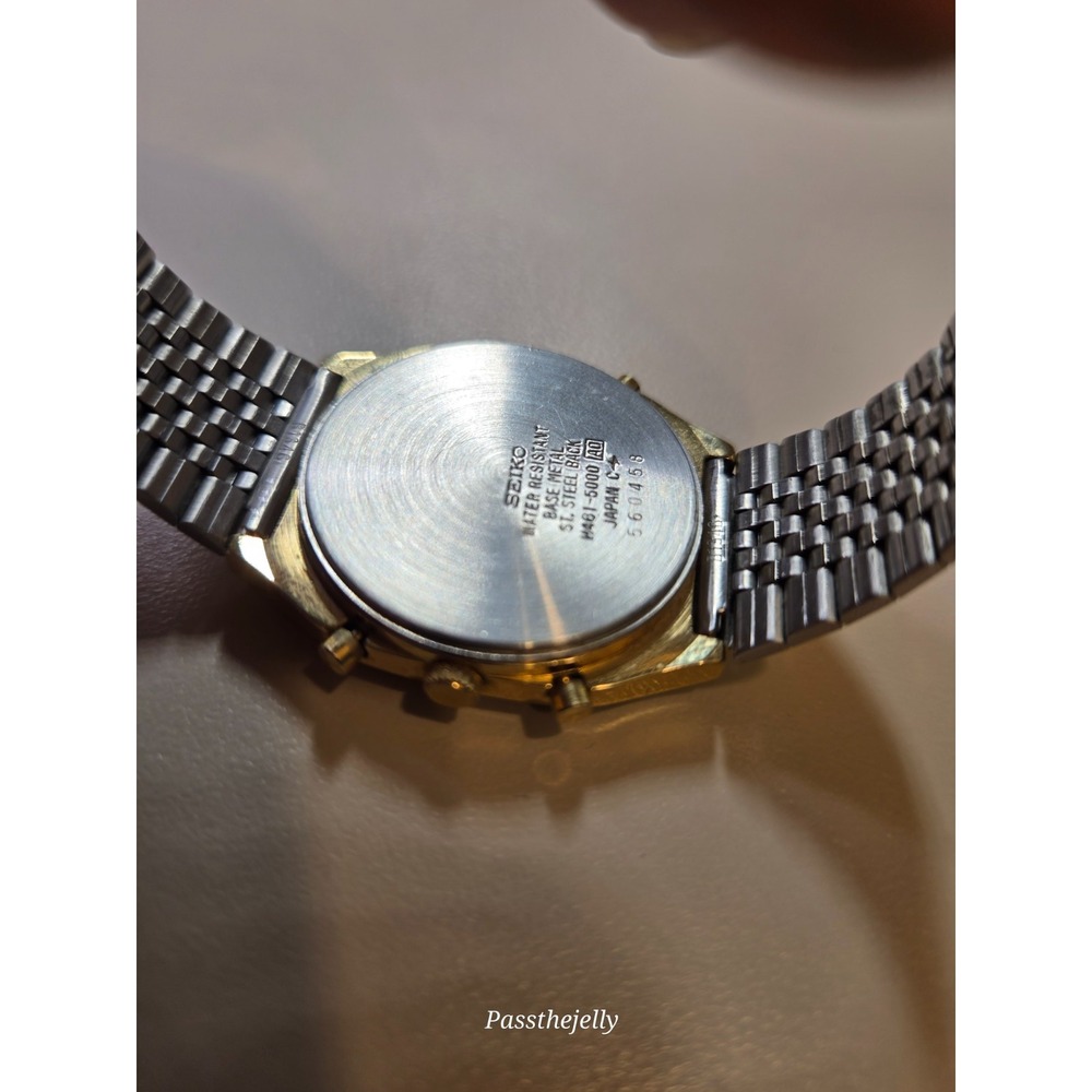 Rare Vintage Seiko H481-5000 Ana Digi Alarm Chronograph Gold Tone Japan Watch - Picture 8 of 9